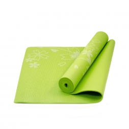 Коврик для йоги FM-102 PVC 173x61x0,4 см, с рисунком, зеленый, фото 1