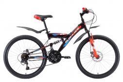Велосипед Black One Ice FS 24 D чёрный/красный/синий