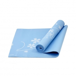 Коврик для йоги FM-102 PVC 173x61x0,5 см, с рисунком, синий, фото 1