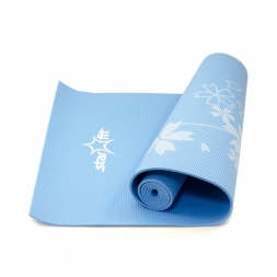 Коврик для йоги FM-102 PVC 173x61x0,5 см, с рисунком, синий, фото 2