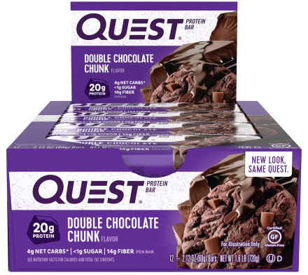 Батончик Quest Nutrition Quest Protein Bar Double Chocolate Chunk (Печенье с двойным шоколадом), 12 шт, фото 1