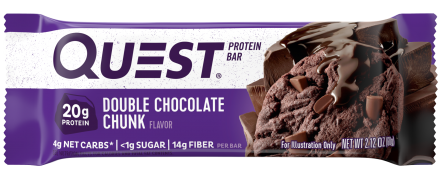 Батончик Quest Nutrition Quest Protein Bar Double Chocolate Chunk (Печенье с двойным шоколадом), 12 шт, фото 2