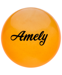 Мяч для художественной гимнастики AGB-102, 15 см, оранжевый, с блестками, фото 1