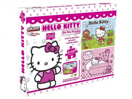 Набор пазлов Hello Kitty 2 x 42 детали Pilsan (03-288), фото 1