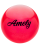 Мяч для художественной гимнастики AGB-102, 15 см, красный, с блестками
