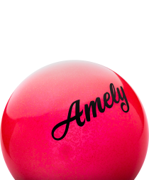 Мяч для художественной гимнастики AGB-102, 15 см, красный, с блестками, фото 2