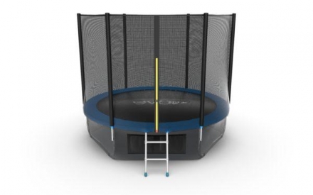 Батут с внешней сеткой и лестницей, диаметр 10ft (синий) + нижняя сеть, фото 1