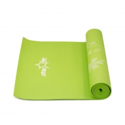 Коврик для йоги FM-102 PVC 173x61x0,6 см, с рисунком, зеленый, фото 2