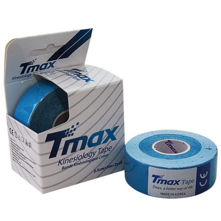 Тейп кинезиологический Tmax Extra Sticky Blue (2,5 см x 5 м), уп. 2 шт, арт. 423822, синий, фото 1
