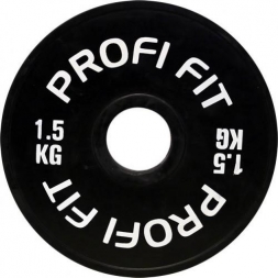 Диск для штанги каучуковый, черный, PROFI-FIT D-51, 1,5 кг, фото 1