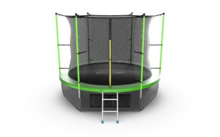 Батут с внутренней сеткой и лестницей, диаметр 10ft (зеленый) + нижняя сеть, фото 1