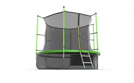 Батут с внутренней сеткой и лестницей, диаметр 10ft (зеленый) + нижняя сеть, фото 2