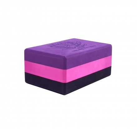 Блок для йоги трехцветный премиум в коробке, фото 4