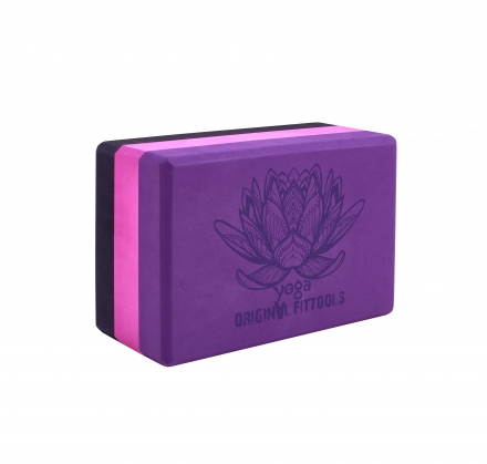 Блок для йоги трехцветный премиум в коробке, фото 5