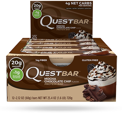 Батончик Quest Nutrition Quest Protein Bar Mocha Chocolate Chip (Мокко с шоколадом), 12 шт, фото 1