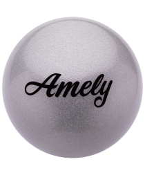 Мяч для художественной гимнастики AGB-102 15 см, серый, с блестками, фото 1