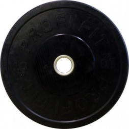 Диск для штанги каучуковый, черный, PROFI-FIT D-51, 10 кг, фото 1