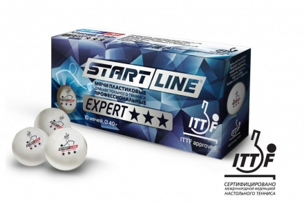 Мячи для настольного тенниса EXPERT 3*, 10 мячей в упаковке, фото 1