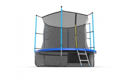 Батут с внутренней сеткой и лестницей, диаметр 10ft (синий) + нижняя сеть, фото 2