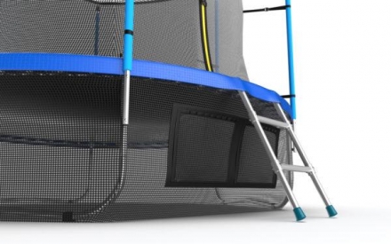 Батут с внутренней сеткой и лестницей, диаметр 10ft (синий) + нижняя сеть, фото 6