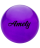 Мяч для художественной гимнастики AGB-101, 15 см, фиолетовый, с блестками