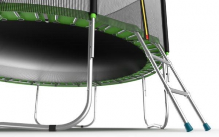 Батут с внешней сеткой и лестницей, диаметр 12ft (зеленый), фото 5