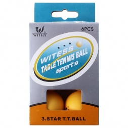 Мяч для настольного тенниса Witess 3 звезды в уп. 6шт. желтые