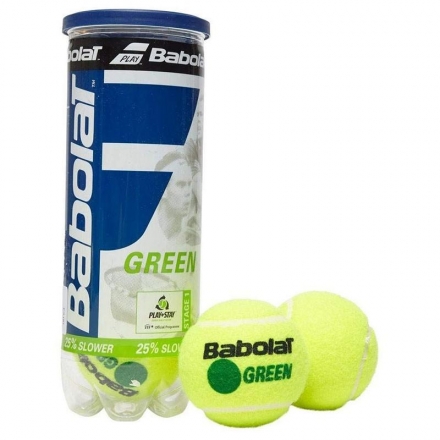 Мяч теннисный BABOLAT Green, арт.501066,уп.3 шт, войлок, шерсть, нат.резина, желто-зеленый, фото 1