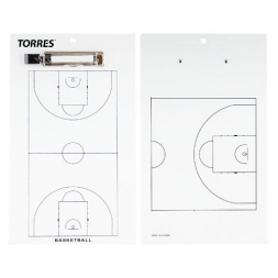 Тактическая доска для баскетбола &quot;TORRES&quot;, маркерная, с зажимом для листов и маркера 40х24 см, фото 1