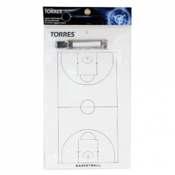 Тактическая доска для баскетбола &quot;TORRES&quot;, маркерная, с зажимом для листов и маркера 40х24 см, фото 2