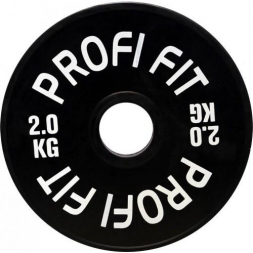 Диск для штанги каучуковый, черный, PROFI-FIT D-51, 2 кг, фото 1
