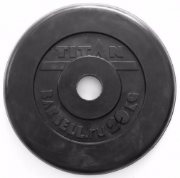 Диск обрезиненный черный 20 кг (51 мм)  TP51-20