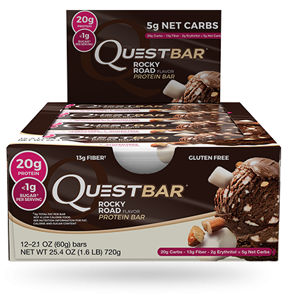 Батончик Quest Nutrition Quest Protein Bar Rocky Road (Зефир и шоколад), 12 шт, фото 1