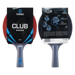 Ракетка для настольного тенниса TORRES Club 4*, для тренировок, одобренная ITTF 