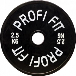 Диск для штанги каучуковый, черный, PROFI-FIT D-51, 2,5 кг, фото 1