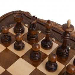 Шахматы + Нарды резные &quot;Арарат&quot; с бронзой 60, Ohanyan, фото 1