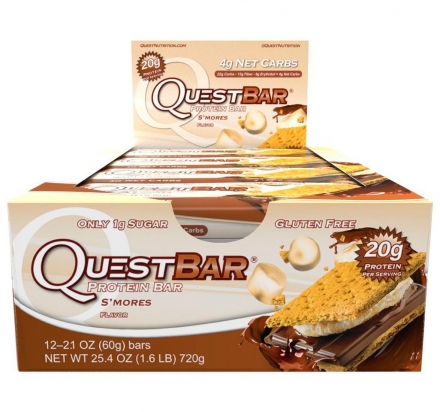 Протеиновые батончики Quest Bar S&#039;mores (Зефир-шоколад-крекер), 12 шт, фото 1