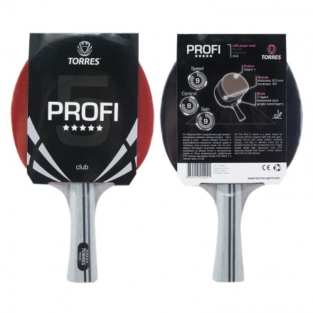Ракетка для настольного тенниса TORRES Profi 5*, для спортсменов, фото 1