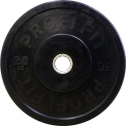 Диск для штанги каучуковый, черный, PROFI-FIT D-51, 20 кг, фото 1