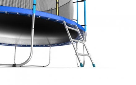 Батут с внутренней сеткой и лестницей, диаметр 12ft (синий), фото 6