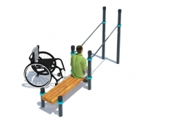 Брусья изогнутые со скамьей для инвалидов-колясочников
