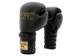 (UFC Премиальные тренировочные перчатки на шнуровке черные - 8 Oz), фото 2