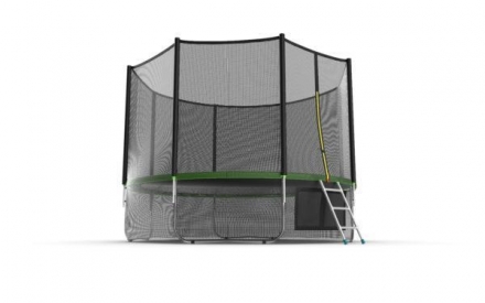Батут с внешней сеткой и лестницей, диаметр 12ft (зеленый) + нижняя сеть, фото 3