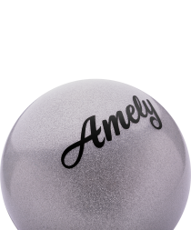 Мяч для художественной гимнастики AGB-102, 19 см, серый, с блестками, фото 2