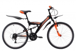 Велосипед Challenger Cosmic FS 24 чёрный/оранжевый/белый