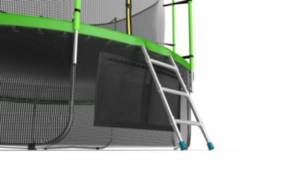 Батут с внутренней сеткой и лестницей, диаметр 12ft (зеленый) + нижняя сеть, фото 6