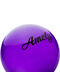 Мяч для художественной гимнастики AGB-102, 19 см, фиолетовый, с блестками, фото 2