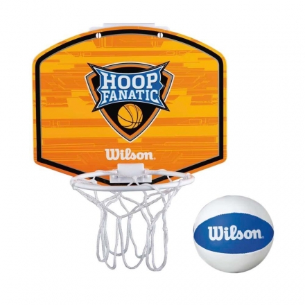 Набор для мини-баскетбола Wilson Hoop Fanatic Mini hoop kit, пластик, резина, оранжевый, фото 1