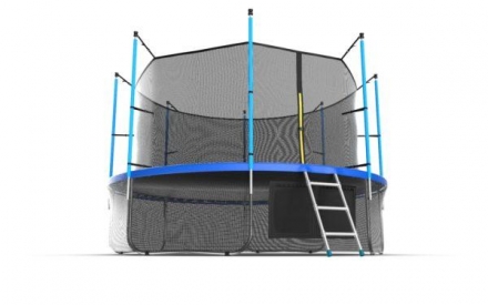 Батут с внутренней сеткой и лестницей, диаметр 12ft (синий) + нижняя сеть, фото 2