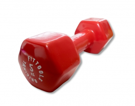 Гантель в виниловой оболочке 5 кг (Цвет - красный), фото 5